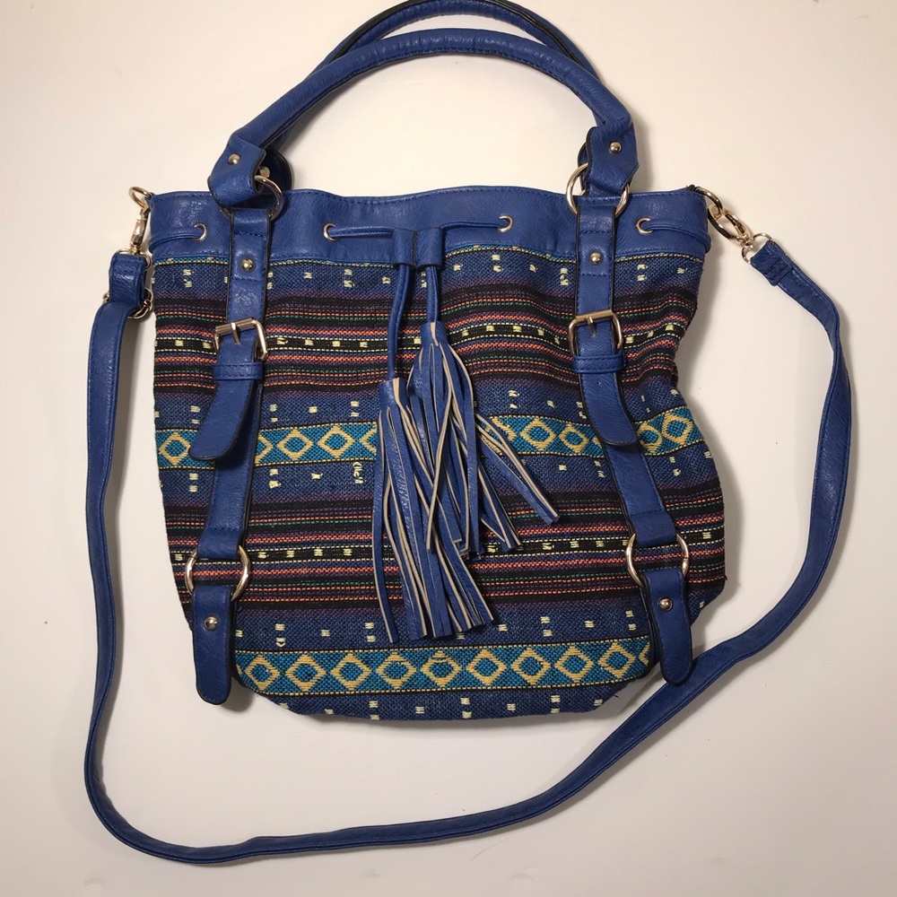 Scarleton Large Striped Pattern Drawstring Bag